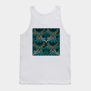 Fancy Teal and Orange Tank Top